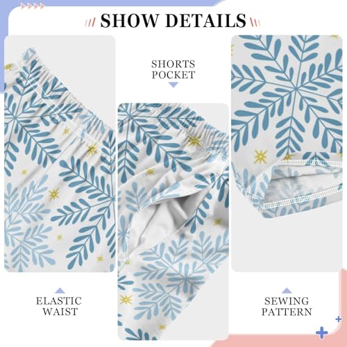 Boys' Pants Christmas Folk Art Snowflakes Long Bottoms Jogger Pants Elastic Waist Trousers with Pockets S-XL4