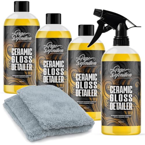 Ceramic Detailer Car Wax Gloss Spray Sealant Coating Vehicle Water Beading (4 x 500ml)