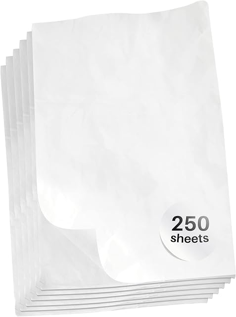 Large White Tissue Paper Sheets - Thick Tissue Paper for Packing Clothes in Jumbo 100x75cm Size - Acid Free Tissue Paper Sheets for Packaging, Art Collection and Large Gift Wrap - 250 Sheets