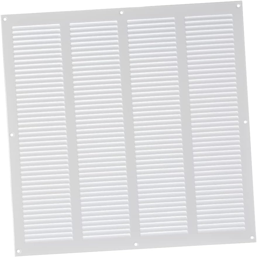 EUROPLAST 400x400mm Air Vent Grille Cover 15x15 inch White Ventilation Cover, Metal, with Insect Mesh