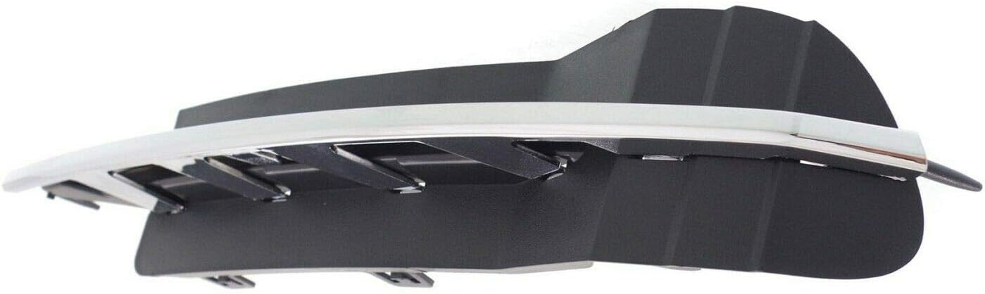 DAT AUTO PARTS Front Left Driver Side Fog Light Cover Lamp Hole Grille Molding Bumper Insert Replacement For 2008-2012 Chevrolet Malibu Black Textured Plastic With Chrome Trim GM1038114 25905343