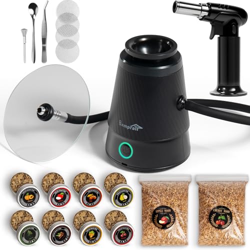 Rechargeable Patented Cold Smoking Gun – 0 Oil Smoke Contact & Prevents Tar Clogging, Type-C/Battery, Handheld Smoke Infuser for Cocktails Meat Cheese & Weed, Ideal Gift for Men (Butane not included)