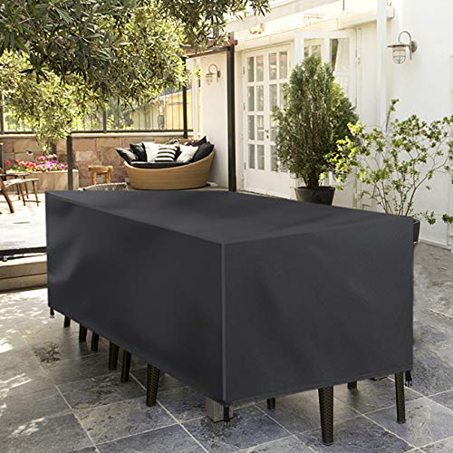 FOCHEA Funda Mesa Jardin, 420D Funda Muebles Impermeable Tela Oxford Anti-UV Fundas para Conjuntos de Muebles (250 * 150 * 90 cm)