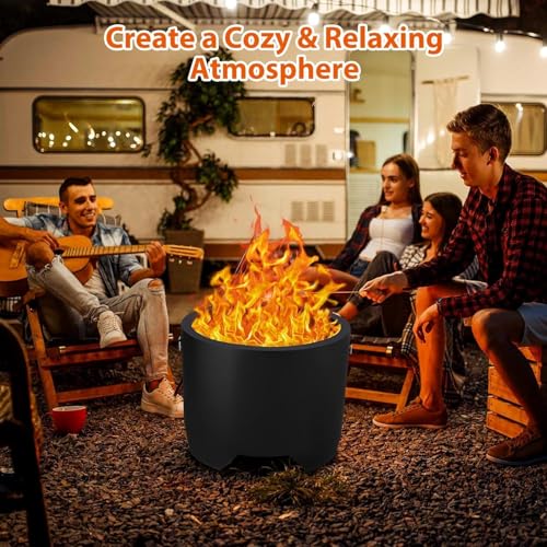 20 Inch Smokeless Fire Pit with Ash Pan - Portable Outdoor Wood Burning Fireplace, Lightweight 19lbs Stainless Steel for Backyard, Patio & Camping
