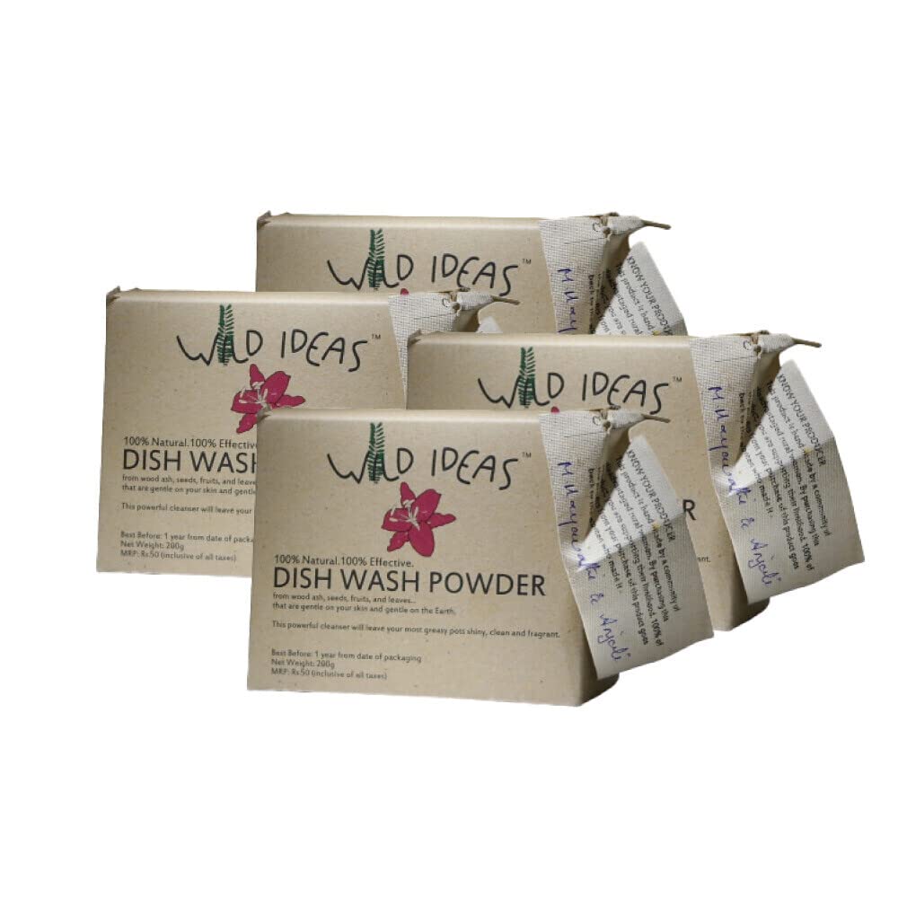 Wild Ideas Hand Made Dish Wash Powder - Set of 4 - Each 200g (B0B5PJVL1Z) Amazon Price History, Amazon Price Tracker