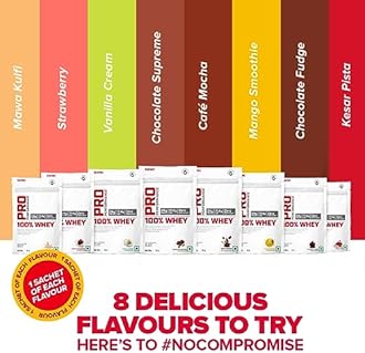 GNC Pro Performance 100% Whey Protein Powder Taster Pack,Boosts Strength & Endurance,Builds Lean Muscles,Fastens Muscle Recovery,Formulated In Usa,24G Protein 5.5G Bcaa, 8 Flavors X 35Gm Sachets