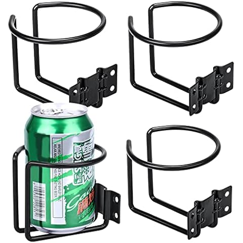 Marinebaby 4 pcs Boat Cup Holder,Stainless Steel Universal Drink Holders,Suitable for Boat,Truck,RV,Tractor,Outdoor Wooden Swing. (Black) Cover
