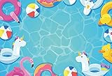 Leyiyi 6x4ft Photography Background Swimming Pool Backdrop Kids Birthday Summer Party Sea Holiday Wedding Baby Shower Bridal Shower Unicorn Flamingo Duck Lifebuoy Photo Portrait Vinyl Studio Prop