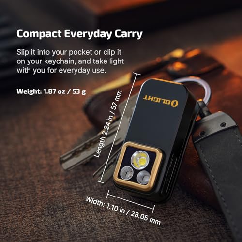 Image of OLIGHT Oclip Pro S EDC Flashlight Clip-on Light, 600 Lumens Type-C Rechargeable with White LED, UV and RGB, Magnetic Flash Lights for Working, Signaling, Inspection and Outdoor Use (Black)