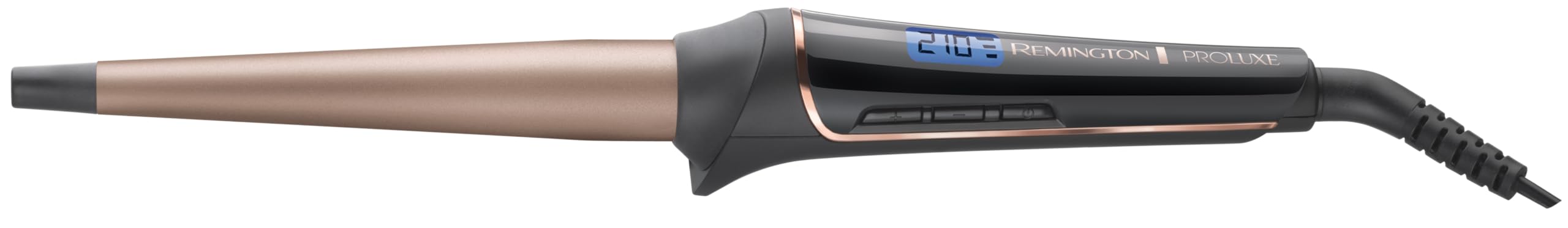 Remington Rizador de Pelo PROluxe Midnight Edition, barril 13-25 mm, Tecnología OPTIHeat, Peinados Duraderos, Cerámica, 5 Temperaturas hasta 210°C, Ajuste Pro+, Digital, Punta Fría, CI91AW1B