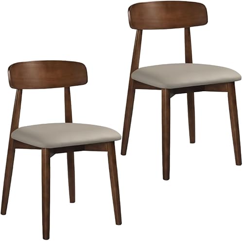 Miniatura 26 de YVYKFZD Sillas de comedor de madera maciza, juego de sillas de comedor sin brazos, sillas de cocina tapizadas de cuero, cómoda silla auxiliar con