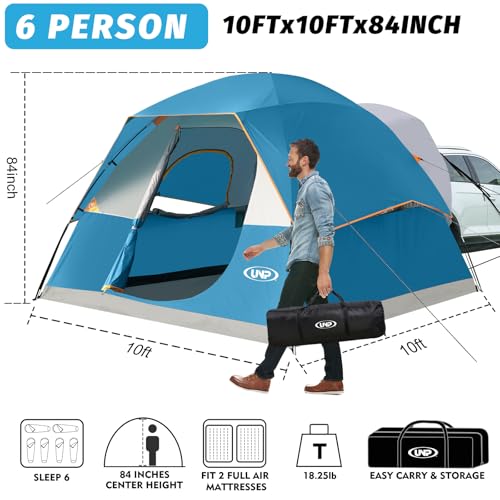 UNP SUV Dome Tent for Camping, Outdoor 6 Person Car Camping Tent, Easy Set Up SUV Tailgate Tent with Rainfly 10' x 10' Vehicle Camping Tent image 3