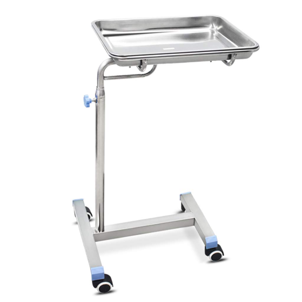 Carrello in Acciaio Inox Carrello da Laboratorio Attrezzatura del Salone del Medico di Altezza Regolabile del Carrello Dell'acciaio Inossidabile del Supporto Mobile del Vassoio - 2 Stili