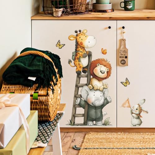 Vinilos decorativos removibles de animales safari en acuarela miniatura 6