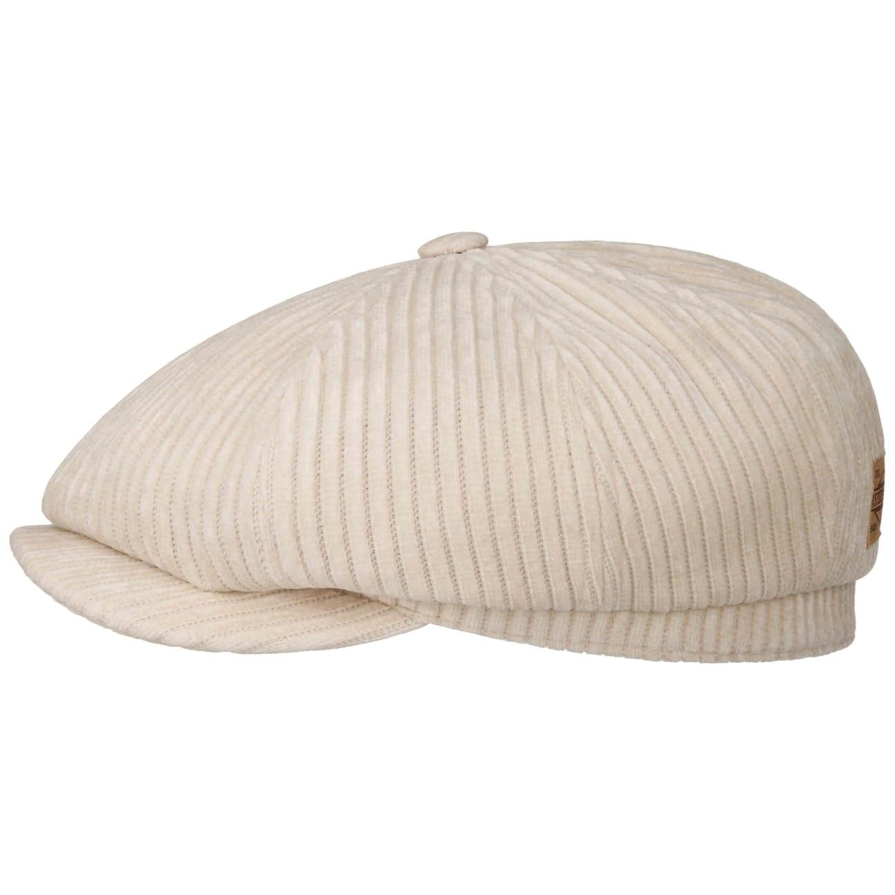 Stetson Men's Oatmeal Hatteras Corduroy Flatcap Jersey Cap Made In Eu Autumn Winter M (56-57 Cm)