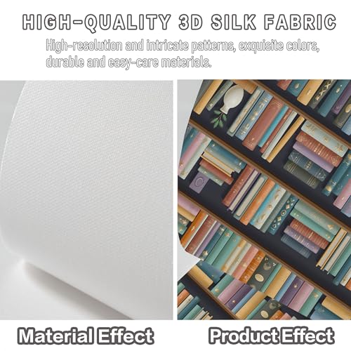 Papier peint bibliothèque pour agrandir un salon avec un mur 3D
