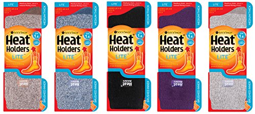 Heat Holders Lite - Ladies Warm Thermal Casual Socks In 5 Colors, 5-9 Us 37-42 Eur. (Brown Cream) #TOP2