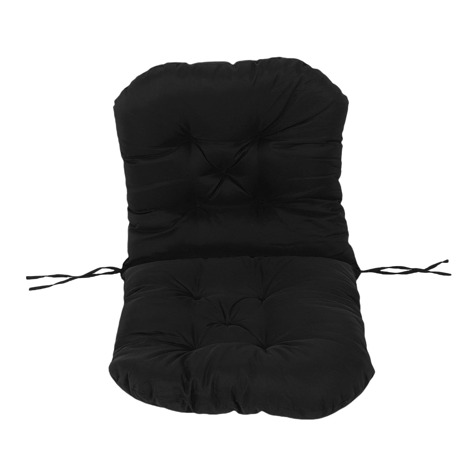 Cojín Grueso para Mecedora con Lazos, a Prueba de Lluvia, Cojín de Asiento a Prueba de Sol para Interiores y Exteriores, 39,4x19,7 Pulgadas (Negro)
