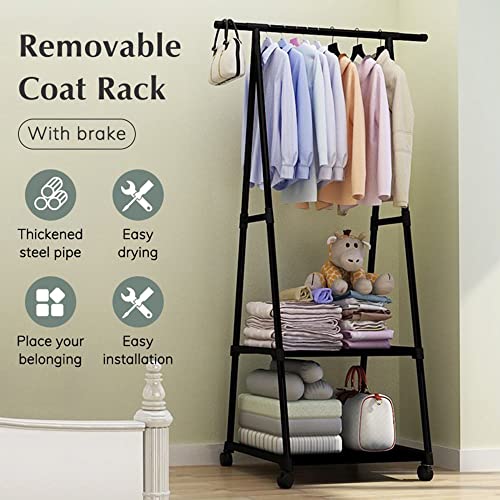 Image of COROID Digital Printed Multipurpose 6 Shelve Wardrobe,Foldable,Collapsible Fabric Wardrobe Organizer for Clothes Drawers Portable Wardrobe Clothing Space Saving Wardrobe (3-Layer, Dark Black)