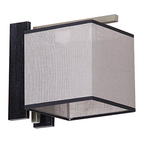 Elegante Wandleuchte in Schwarz Grau Bauhaus 1x E27 bis zu 60 Watt 230V aus gewebten Stoff & Metall Flur Wohnzimmer Esszimmer Lampen Leuchte Wandlampe
