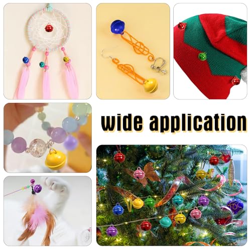 TOAOB 15 Stück Kleine Glöckchen zum Basteln Schellen Glöckchen 22 mm Metallglöckchen Bunt Glockchen mit Ösen für Schlüsselanhänger Handwerk Glocken Dekoration Schmuckherstellung