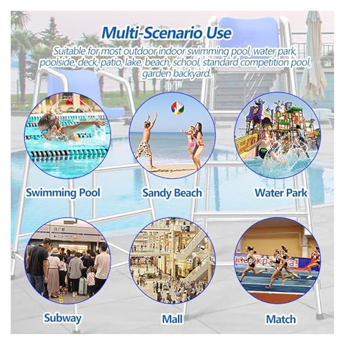 Silla de Socorrista para Piscina Alta 4 Escalones 180cm miniatura 6