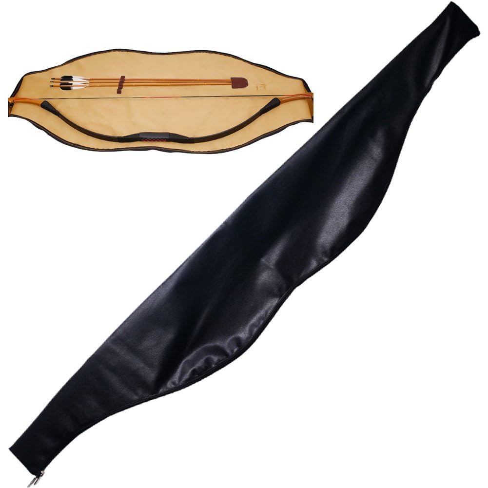 Stakee Black Archery Longbow Case Pu Leather Bow Carrying Bag Traditional Bow Storage Bag Bow Holster Bag Bow Bag For Outdoor Shooting Hunting