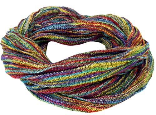 GURU SHOP Weicher Loop Schal/Stola, Magic Loopschal, Weste - Regenbogen #2, Herren/Damen, Baumwolle