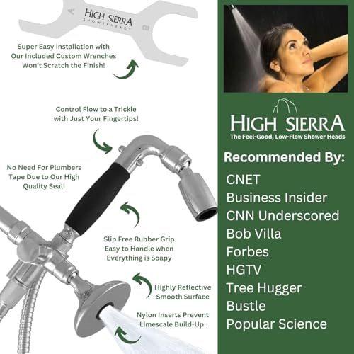Kit de ducha combinada de 3 vías High Sierra® sin plomo, metal, válvula desviadora integrada, caudal ultra bajo de 1.5 GPM, acabado cromado miniatura 6
