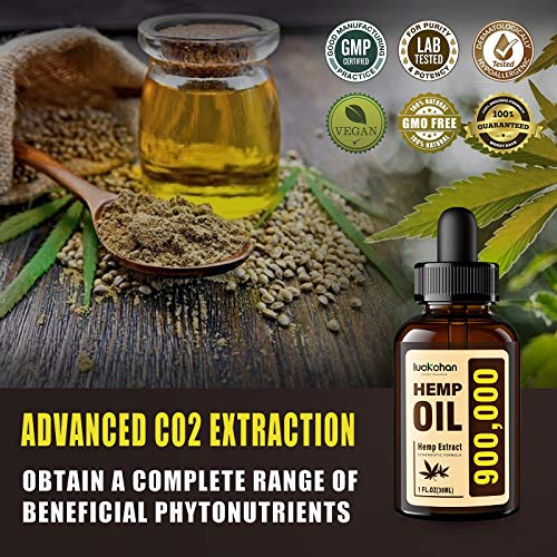 LUCKCHAN (4-Pack) Premium Hemp Oil - Helps Anxiety, Stress, Relaxation, Calming, Sleep - Natural Extract, Vegan, Non-GMO - Organic Hemp Tincture Drops - Image 6