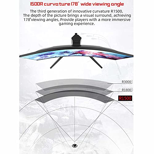 Image of 32-inches Curved Surface Moniter Home Desktop Computer Monitor Portable Full Hd Internet Cafe Game Ultra-Widescreen Led Monitor Suitable for Large-Screen Games Entertainment Etc.