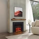 FLAMME Innsbruck 60cm/24" Electric Fireplace Insert with Trim Suitable for Custom Media Wall or Mantel Surround Designs with Remote Control