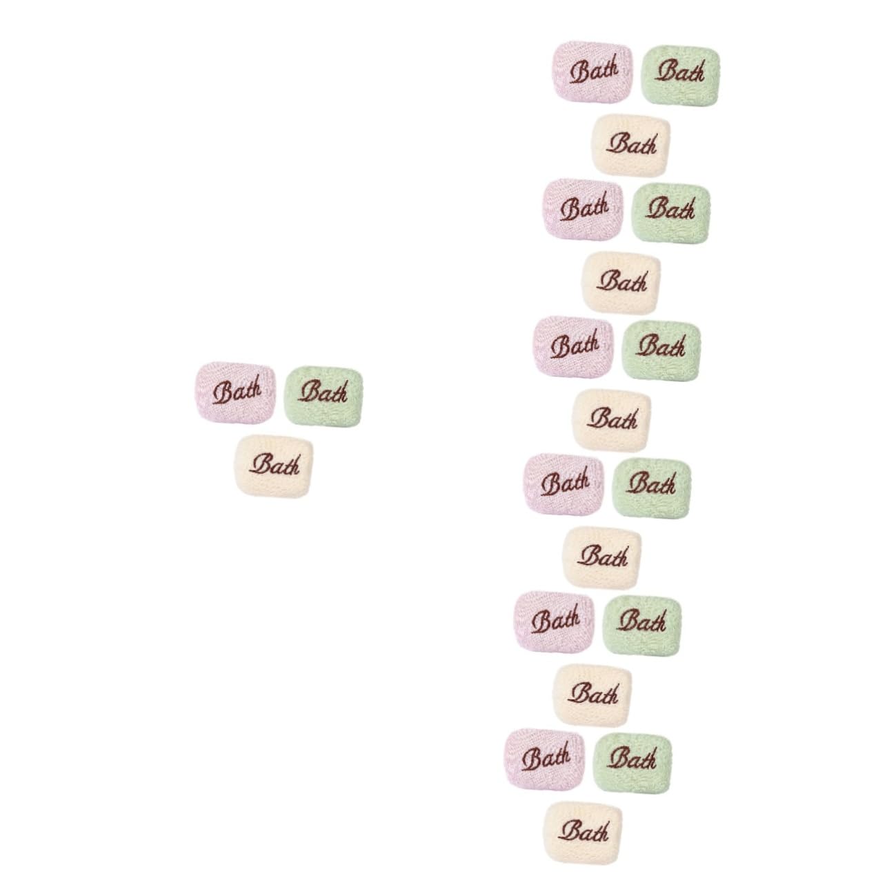 Housoutil 21 Piezas toalla de baño bordada gel de baño natural suave esponja de espuma lufa natural esponjas baño de bebé esponja para lavar Simple toallita de baño recién nacido