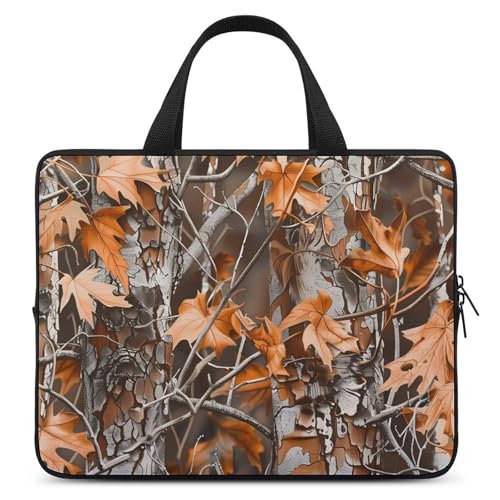 Camouflage Hunting Dead Leaves Fashion Laptop Sleeve Bag for Women Men Computer Carrying Case Protective Cover 15inch