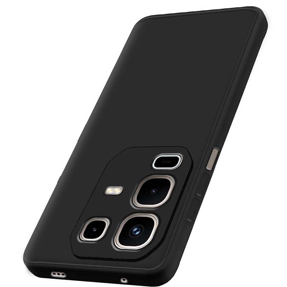 Image of Fashionury Back Cover Case for Infinix Note 50s 5G | Matte Soft Silicon Flexible | Camera Bump Protection | All Side Shock Proof Rubberised Back Case Cover for Infinix Note 50s 5G (Black)