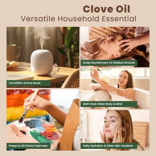 Image of HIQILI Clove Essential Oil Large Capacity for Skin Care and Aromatherapy | Suitable for Home Use, Hotel, Beauty Salon, SPA, Oral Care, DIY Studio - 500ml / 16 fl oz