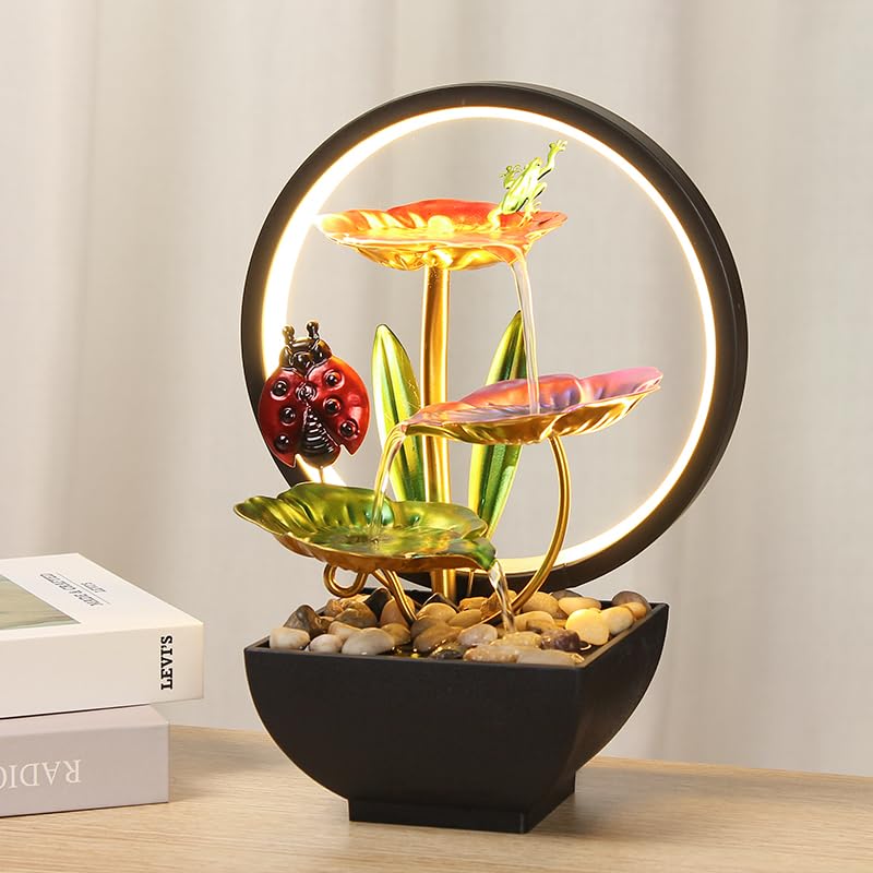 Fontaine 4点セット Frog and Four Lily Pad LED Lighted 21