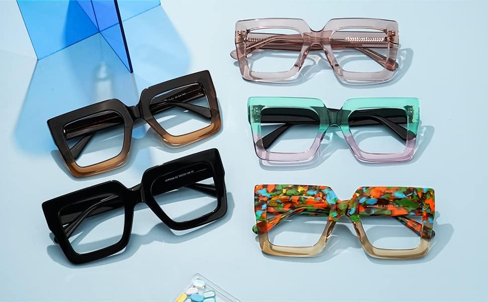 VOOGLAM Oversize Square Blue Light Blocking Glasses for Women Anti Eyestrain UV Eyewear Charisse VFP0306 - Image 7