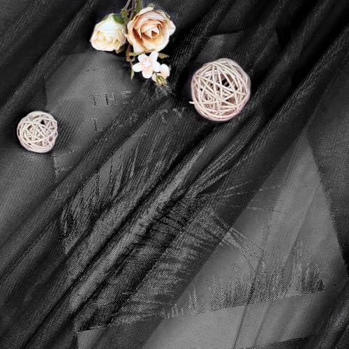 Luxurious Black Sheer Mesh Fabric - 54 Inch by 3 Yards, Non-Stretch Tulle Netting for Weddings, Prom, Costumes, and Craft Projects 6 Luxurious Black Sheer Mesh Fabric - 54 Inch by 3 Yards, Non-Stretch Tulle Netting for Weddings, Prom, Costumes, and Craft Projects - Image 5