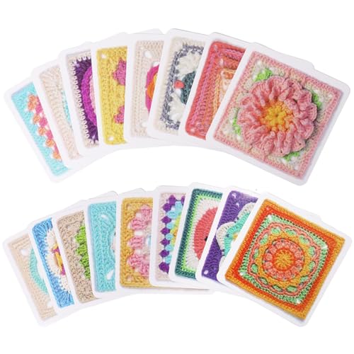 50 tarjetas de crochet con diseños de crochet, con letras de ganchillo y fotos de cada Granny Square, para adultos y principiantes