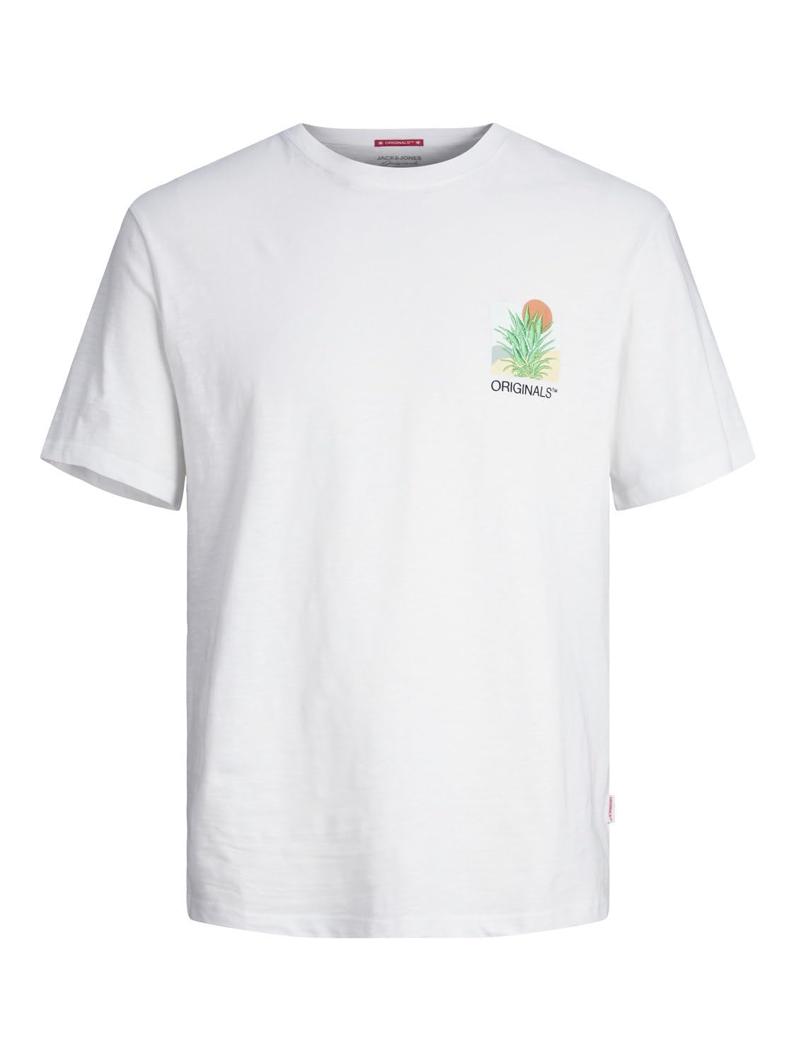 JACK&JONES JORARUBA Chest EMB Tee SS Crew Neck, Bright White, S