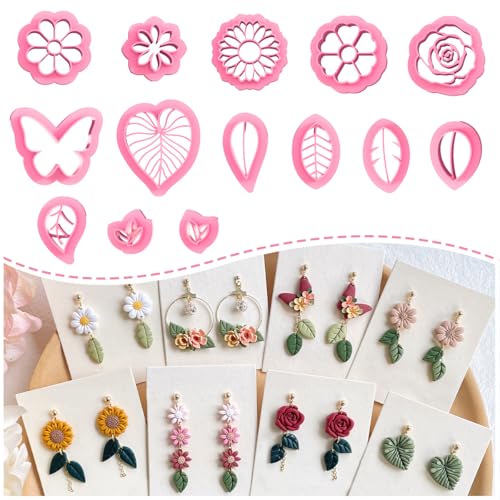 KEOKER Spring Polymer Clay Cutters: 14 Shapes...