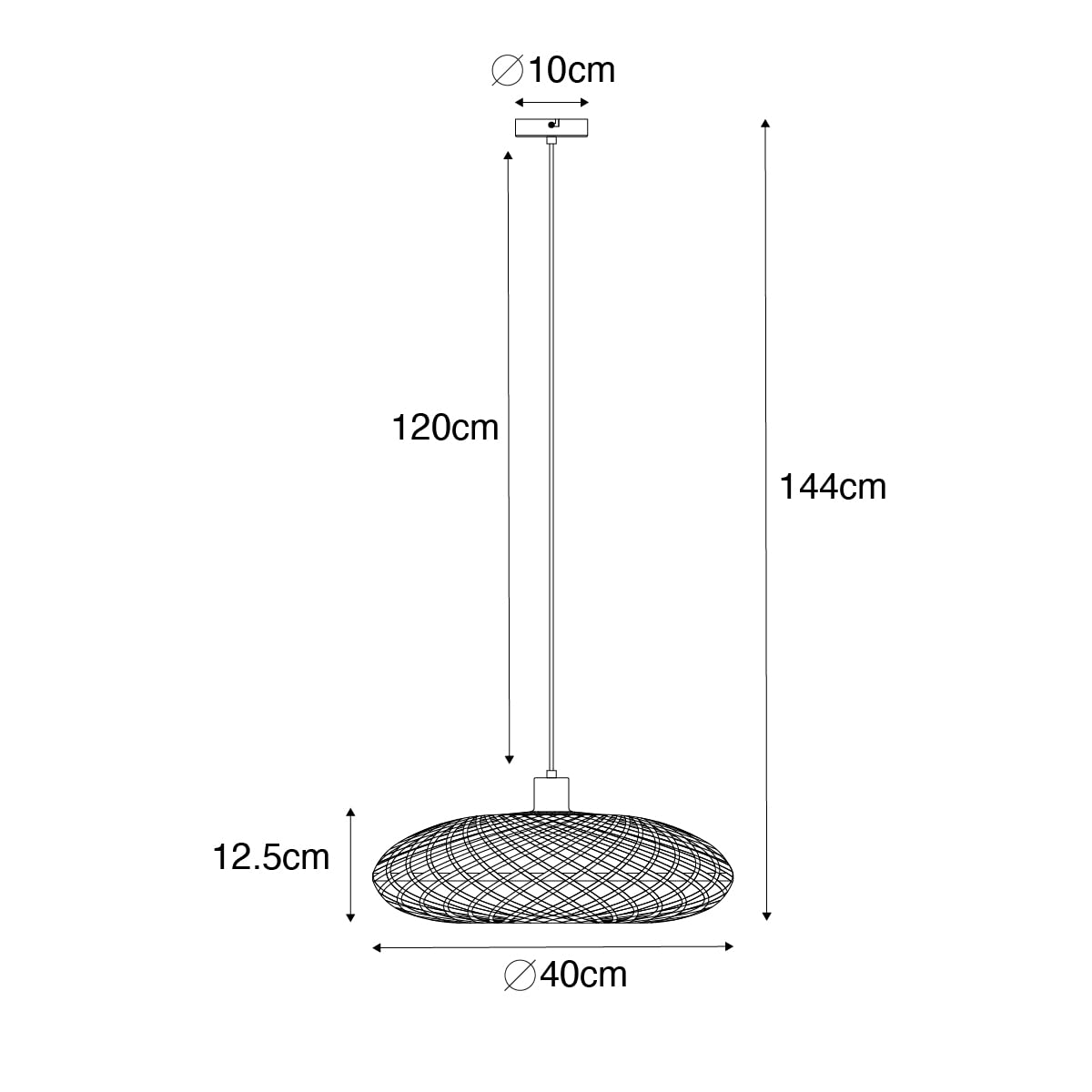 Qazqa Oriental Lámpara colgante oriental bambú negro 40 cm - Ostrava Bambú/Acero Redonda Adecuado para LED Max. 1 x 25 Watt