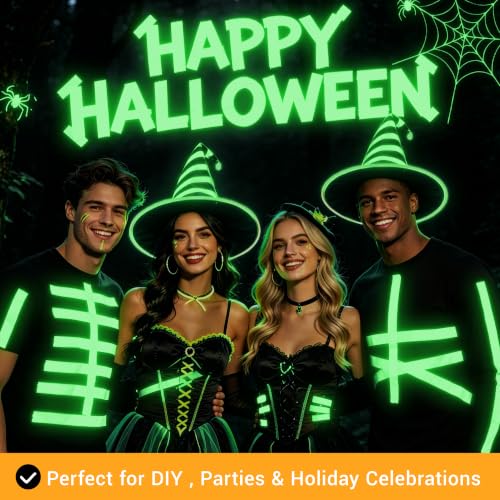 Image of High Brightness Glow in the Dark Tape for Safety Marking, Art Craft DIY, Halloween Deco and Party Accessories. Non-Toxic Adhesive, Waterproof Rechargeable Luminous Tape (2in X 30ft)