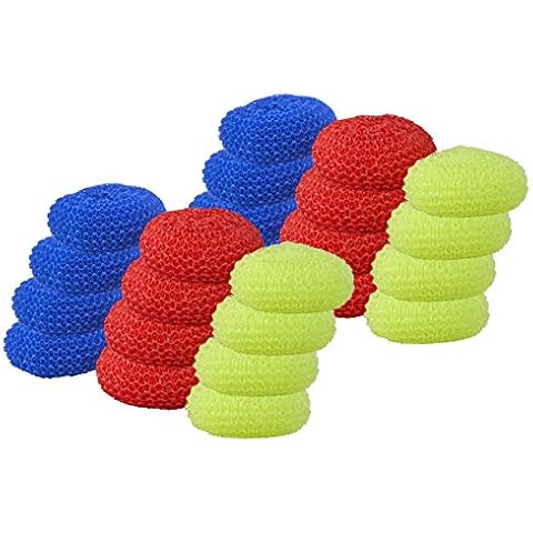 perio Nylon Round Scouring Pads- Dish Scrubbers, Durable Mesh Scourers (24) Cover