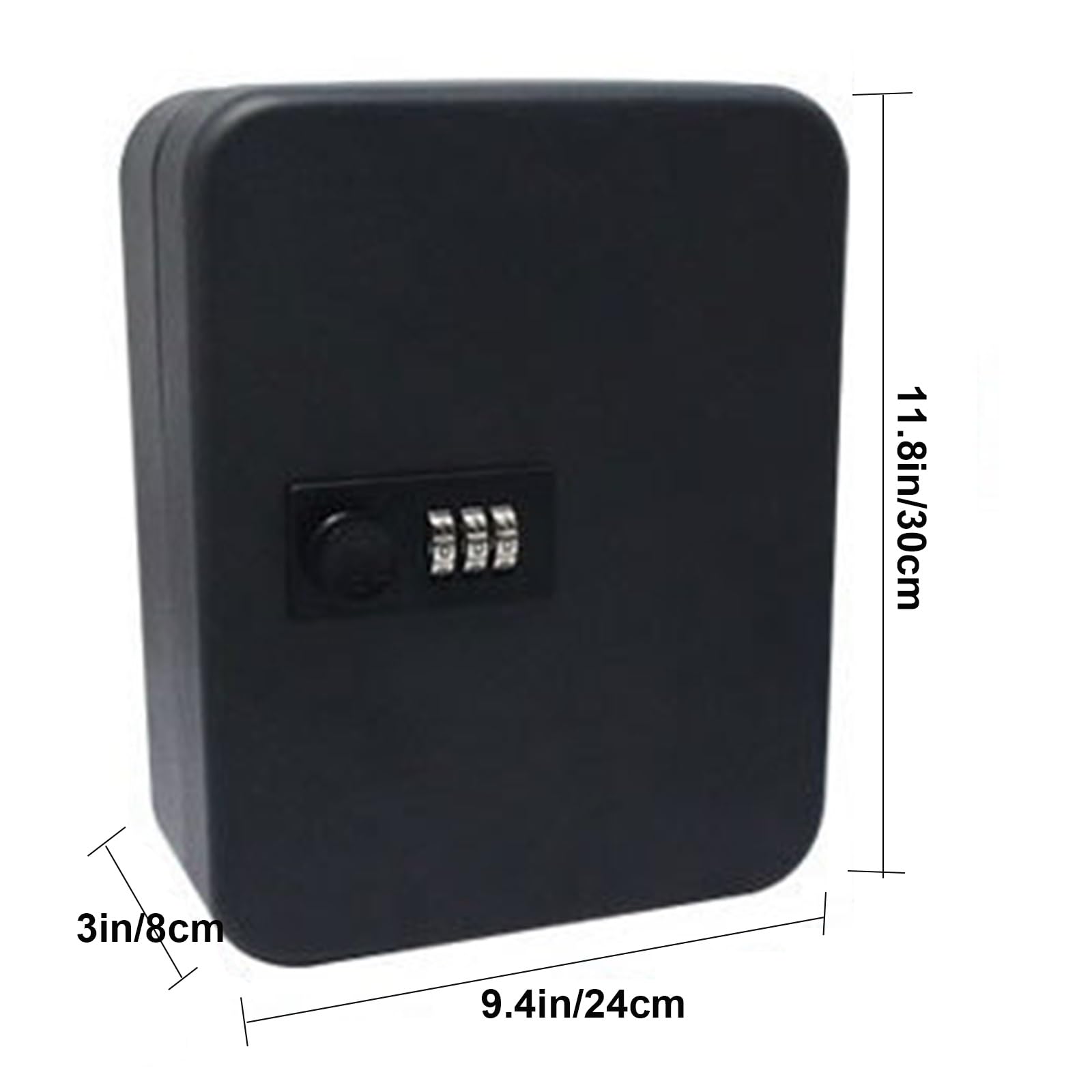 Organizer per chiavi in acciaio con serratura a combinazione, ideale per hotel, uffici, aziende e concessionari di auto, soluzione di archiviazione sicura, colore nero