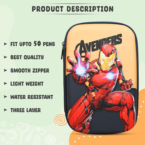 Image of Stylbase Pencil Box Suitcase for Boys & Girls | Hard School Pencil Case Geometry Box with Password Lock & Handle | Pencil Pouch for School Supplies Kids (Red)