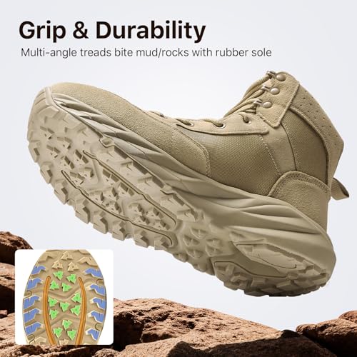 Mens Military Tactical Hiking Boots Lightweight Comfortable Motorcycle Combat Boot Non-slip Waterproof Work Boots for Men4
