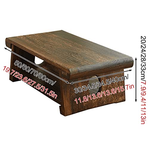 Table basse tatami pliante marron 50x30cm pour petits espaces
