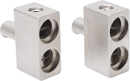 Alambre de calibre 0, amplificador reductor de entrada 2 piezas, doble calibre 10 a calibre 10, reductor de entrada de aleación de aluminio chapado